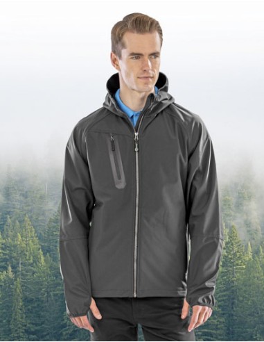 RES-R909X-3-Layer Recycled Printable Hooded Casual Softshell Jacket